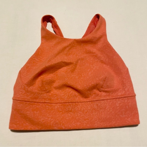Lululemon Wunder Train Long-Line Bra Medium Crunch Warm Coral Size 6 - Picture 6 of 15